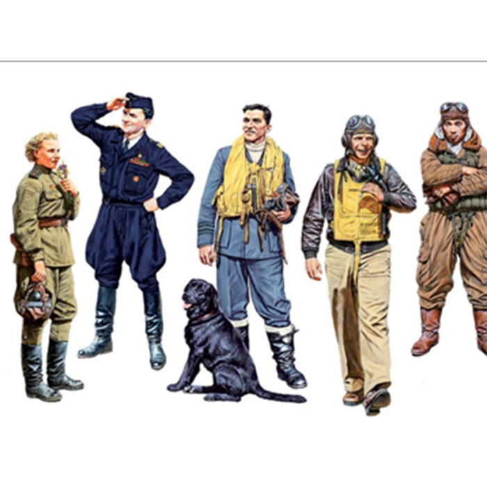MASTER BOX 1/32 figure İkinci Dünya Savaşı Ünlü Pilotları